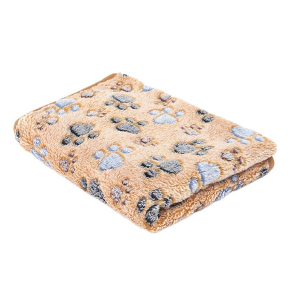 PAWSOFT – Plush Flannel Pet Blanket with Paw Design, Cozy & Easy Care