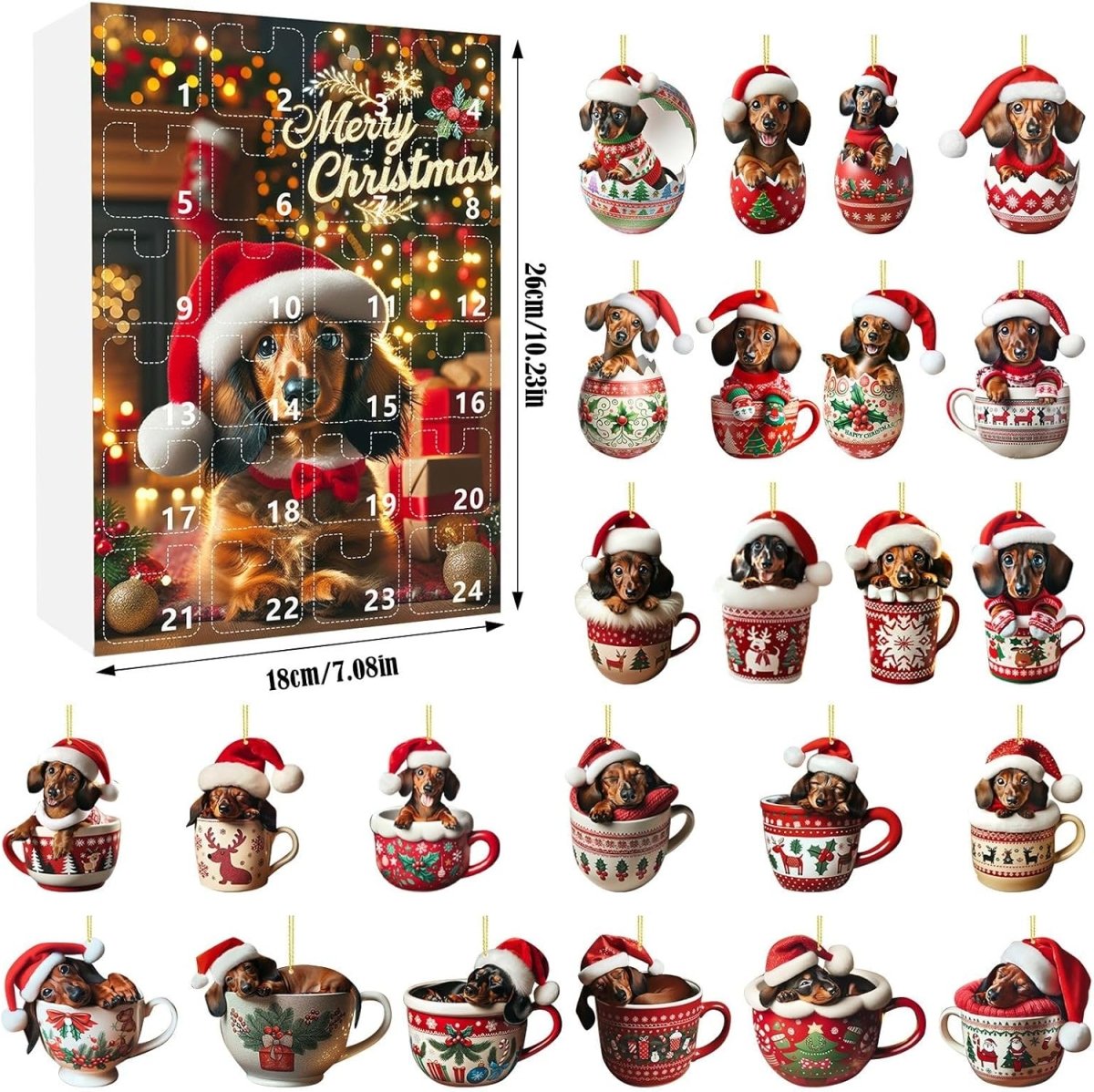 WUFFJOY – 24-day Advent calendar with dachshund theme for animal lovers