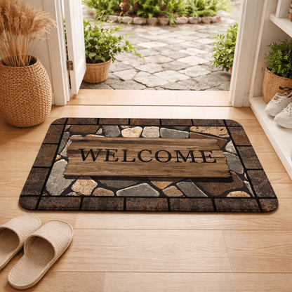 BLÜTENMAT – Anti-slip floor mat with flower and letter pattern