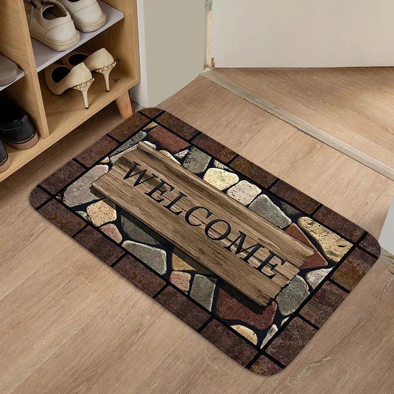 BLÜTENMAT – Anti-slip floor mat with flower and letter pattern