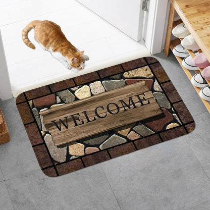 BLÜTENMAT – Anti-slip floor mat with flower and letter pattern