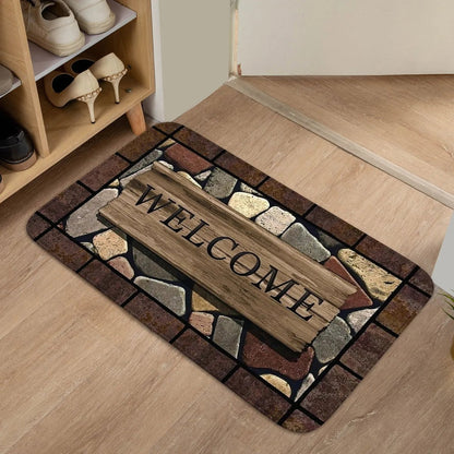 BLÜTENMAT – Anti-slip floor mat with flower and letter pattern