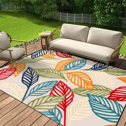 SUNBLOSSOM – Elegant floral outdoor rug for terraces, non-slip design & all-weather comfort