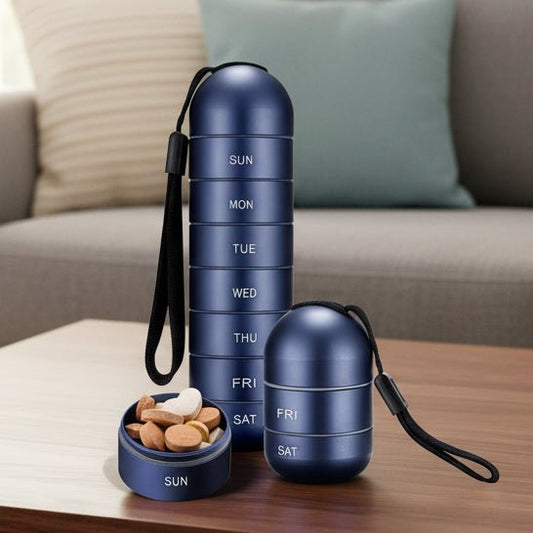 VITACASE – Waterproof 7-Day Aluminum Pill Organizer with Large Compartments