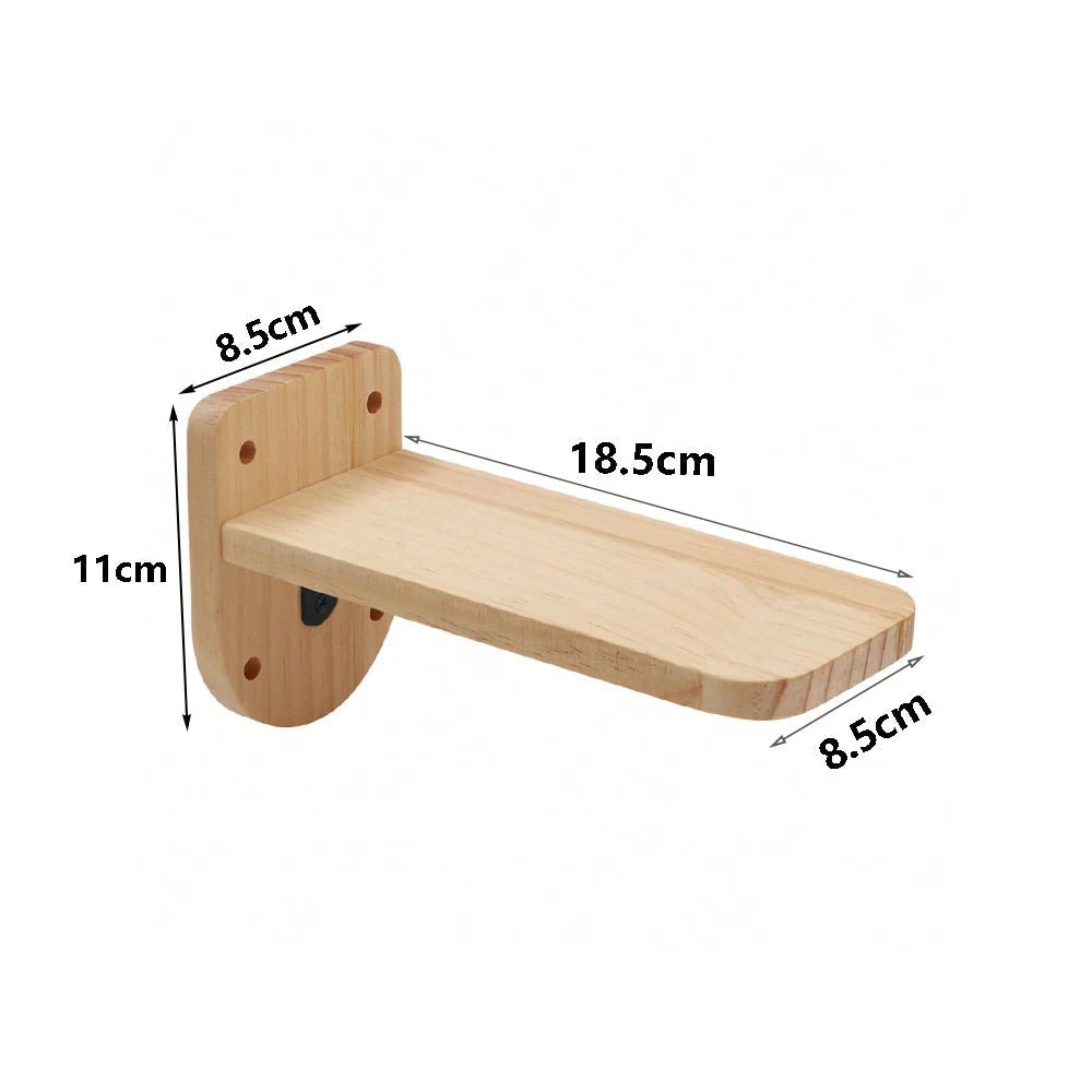 PINEPAWLOFT – Cat wall shelves made of natural wood with cozy fabric padding