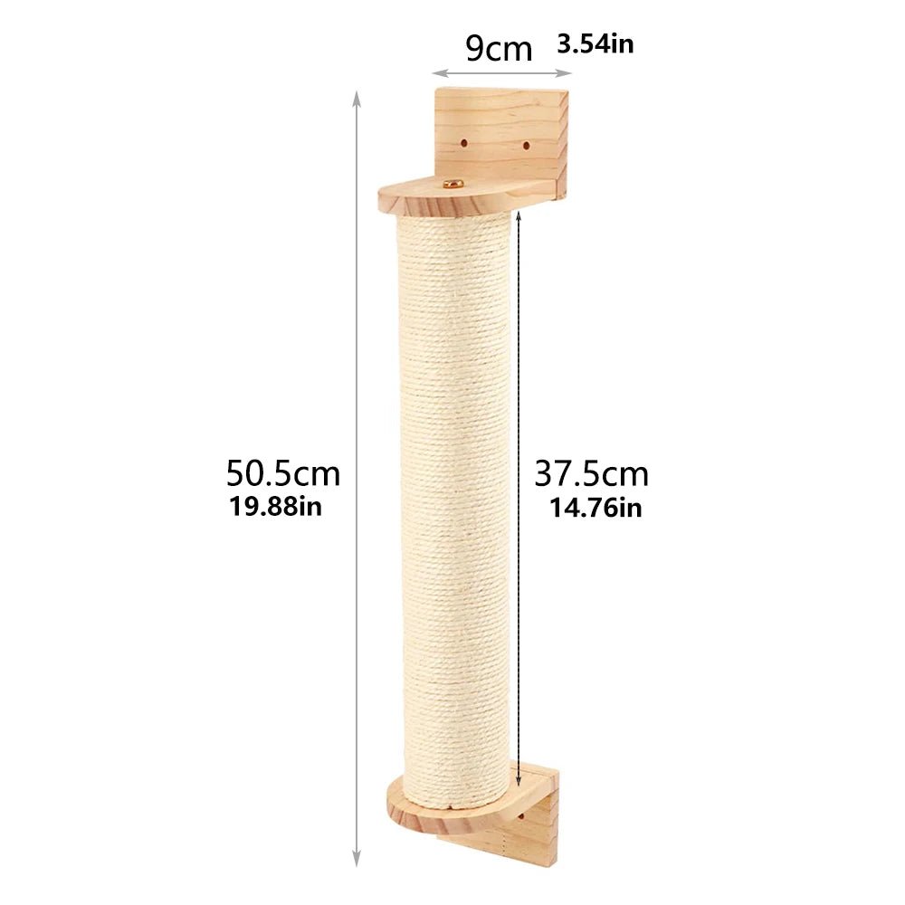 PINEPAWLOFT – Cat wall shelves made of natural wood with cozy fabric padding