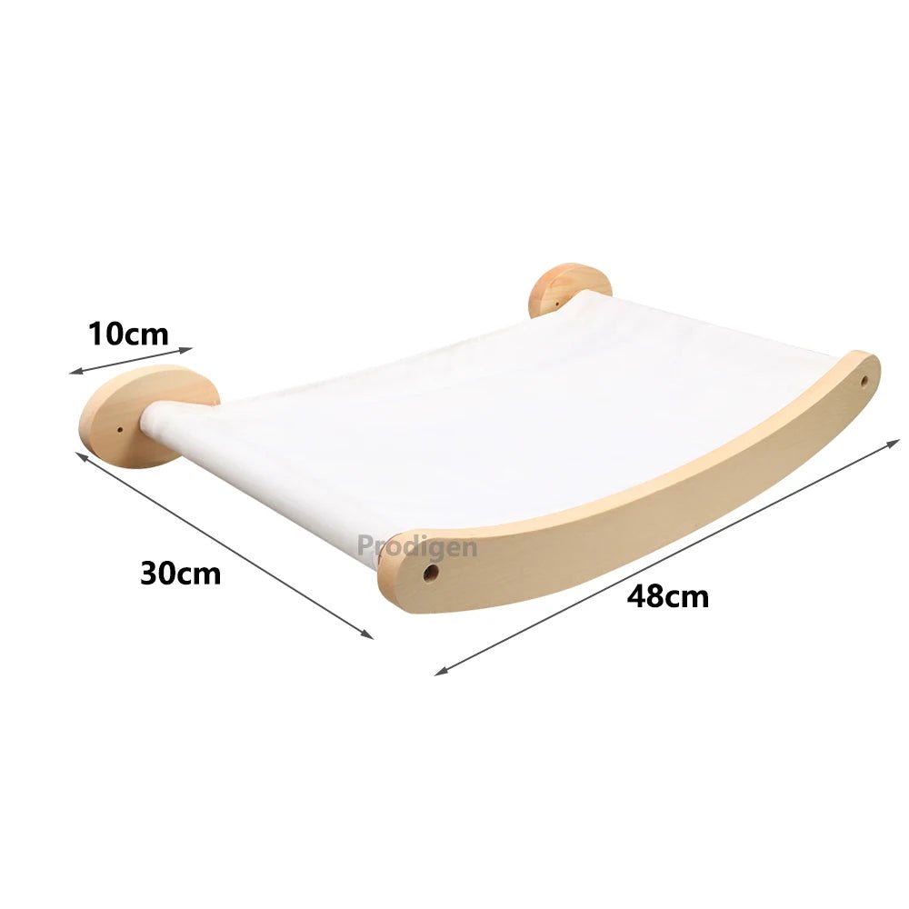 PINEPAWLOFT – Cat wall shelves made of natural wood with cozy fabric padding