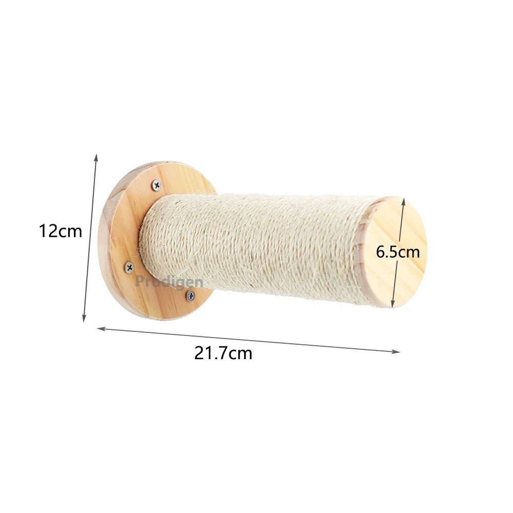 PINEPAWLOFT – Cat wall shelves made of natural wood with cozy fabric padding