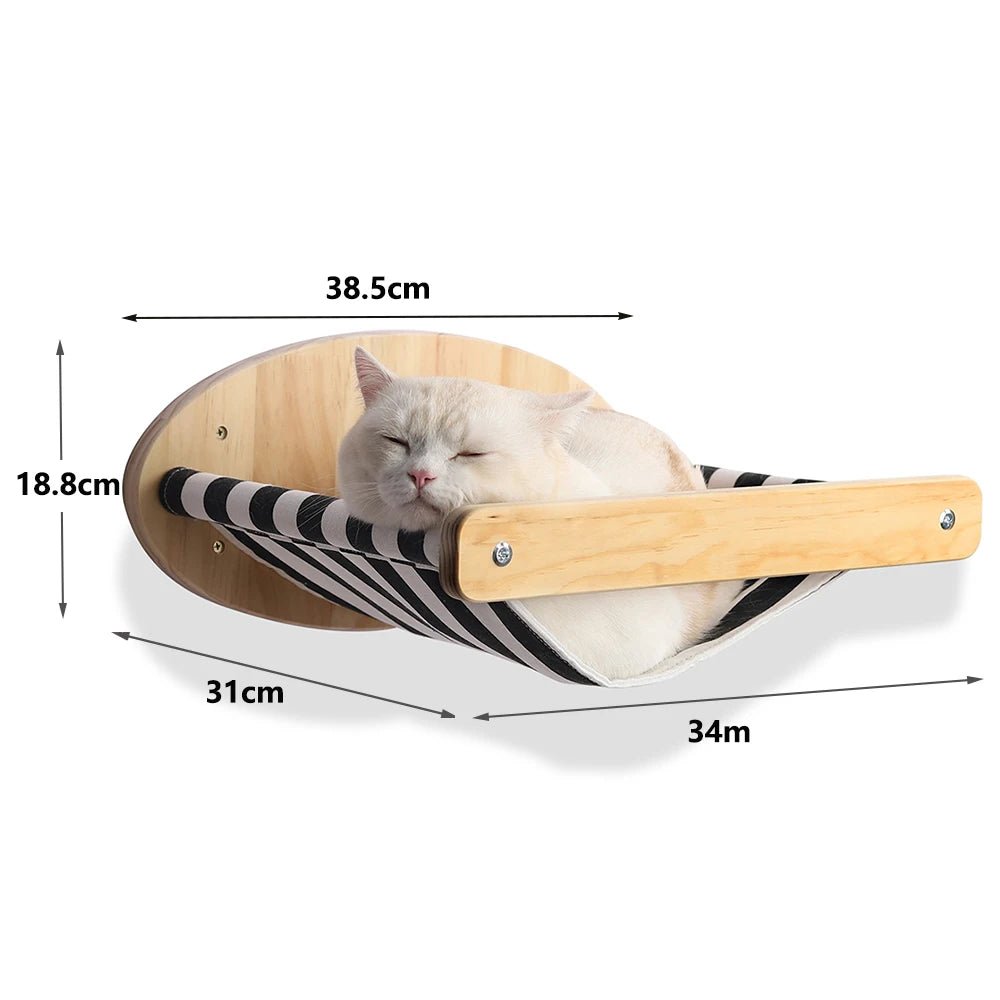 PINEPAWLOFT – Cat wall shelves made of natural wood with cozy fabric padding