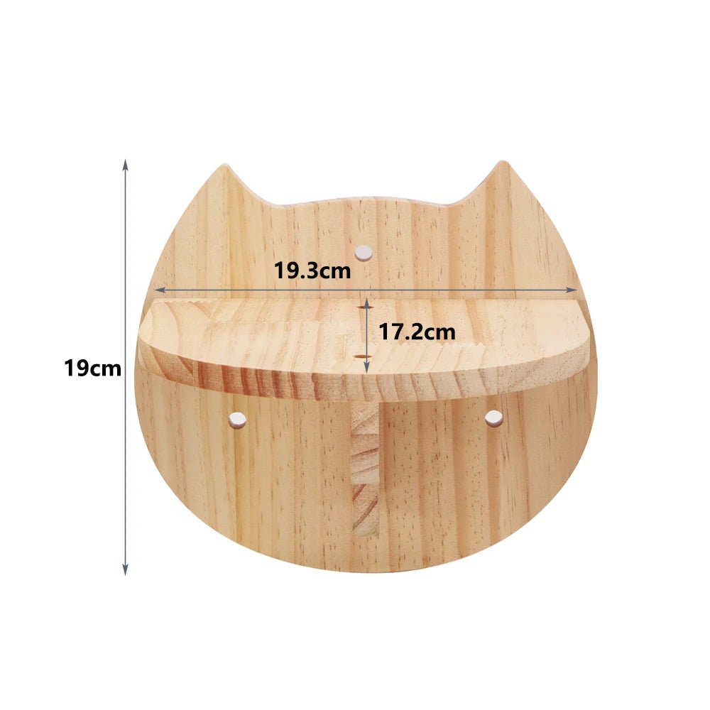 PINEPAWLOFT – Cat wall shelves made of natural wood with cozy fabric padding