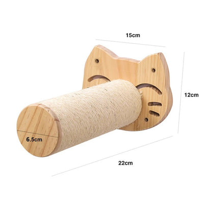 PINEPAWLOFT – Cat wall shelves made of natural wood with cozy fabric padding
