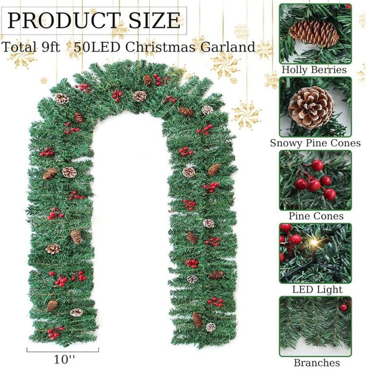 EVERBRIGHT GARLAND – Illuminated Christmas Garland with Timer Function
