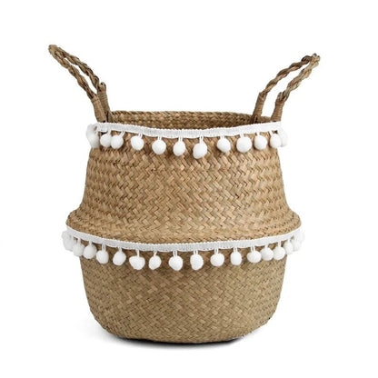 RUSTICZEN – Handmade Bamboo Willow Basket Foldable Storage as Plant Basket for Home