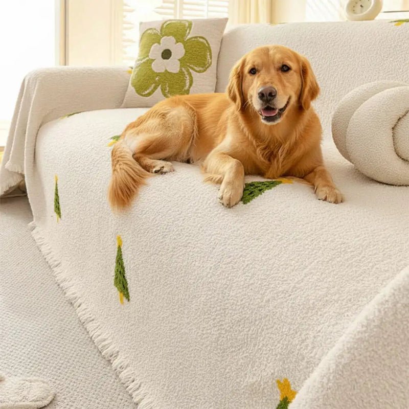 MERRYFLEECE – Christmas plush sofa blanket with festive tree design and ultra-soft comfort
