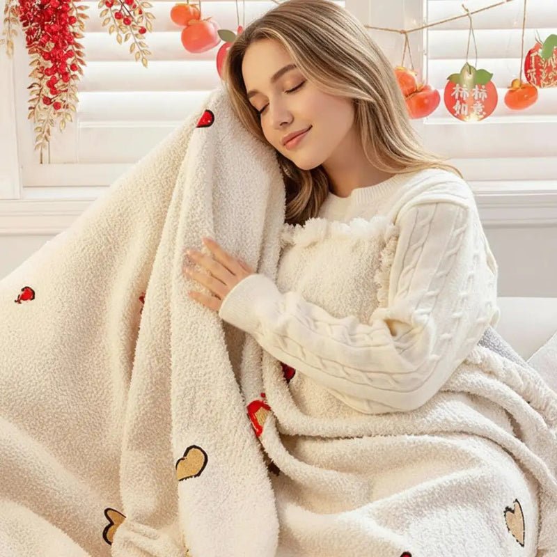 MERRYFLEECE – Christmas plush sofa blanket with festive tree design and ultra-soft comfort
