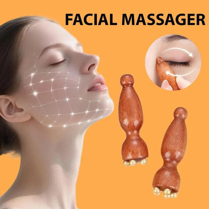 WOODPOD – Seedpod Gua Sha Massager Brass & Rosewood Facial Lifting Tool