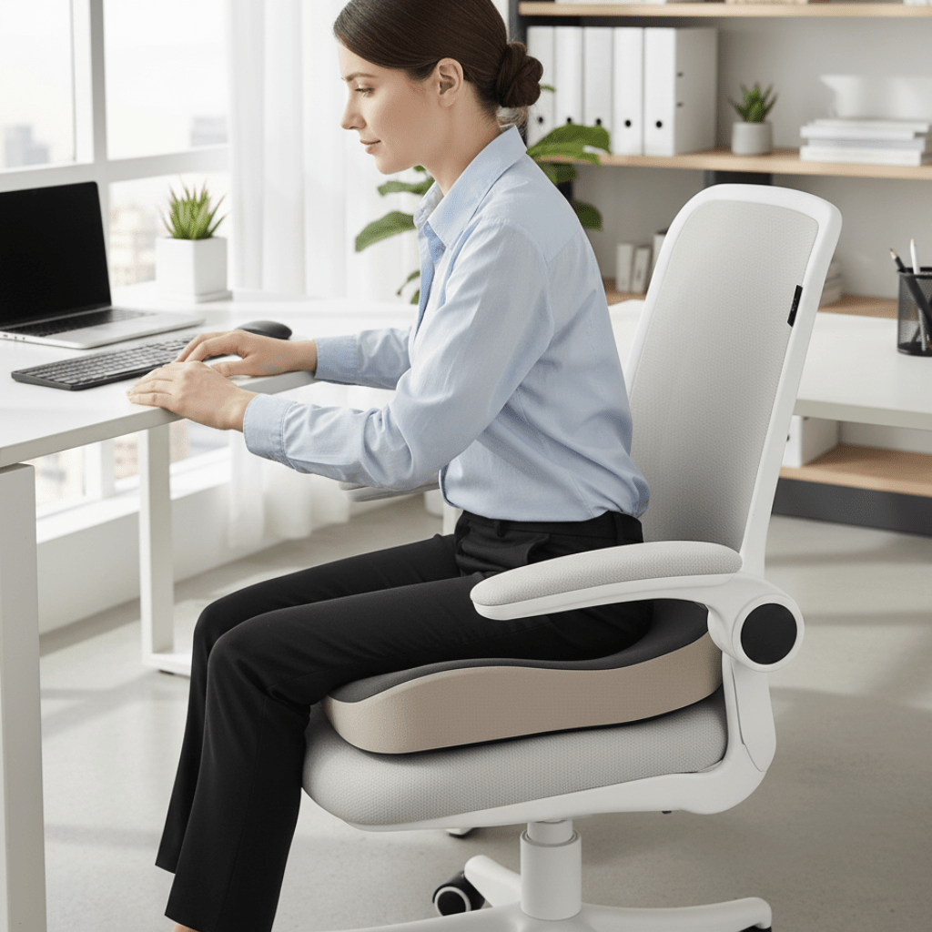 PINEALIGN – Office seat cushion with memory foam lumbar support