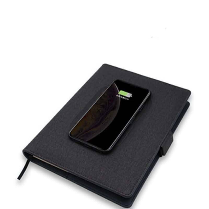 ENERGIEFOLIO – A5 Leather Notebook with Wireless Charging Function
