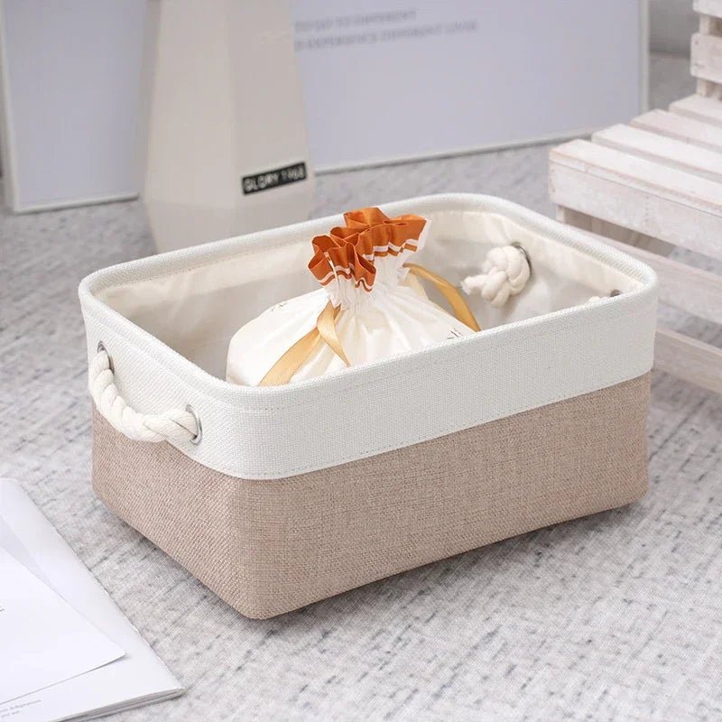 CLEANLIN – Environmentally Friendly Storage Basket Made of Linen Fabric for Bedroom & Living Room