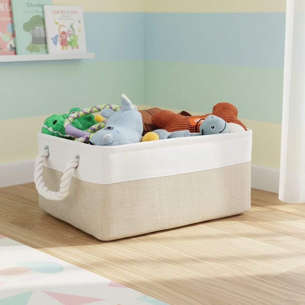 CLEANLIN – Environmentally Friendly Storage Basket Made of Linen Fabric for Bedroom & Living Room
