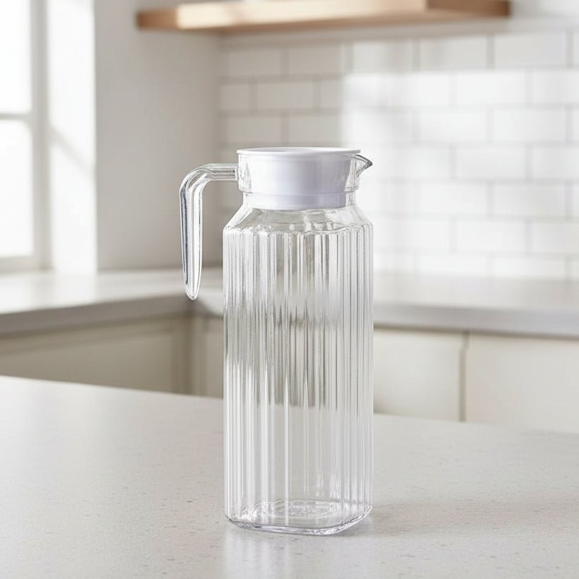 POURJOY – 1.1L Plastic Juice Jug with Durable Construction and Ergonomic Handle