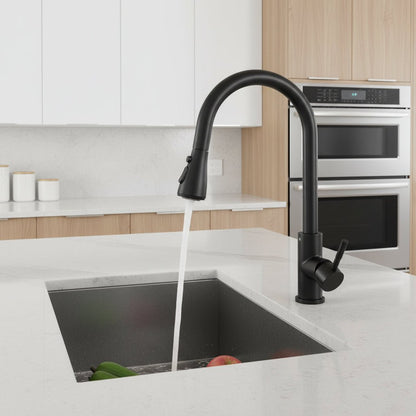 LUXSINK – Modern kitchen faucet with high arc and pull-out spout for elegant kitchens