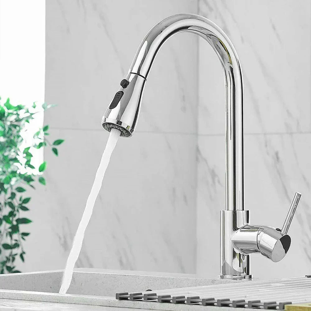 LUXSINK – Modern kitchen faucet with high arc and pull-out spout for elegant kitchens