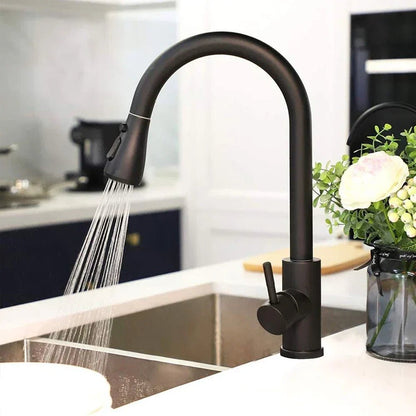 LUXSINK – Modern kitchen faucet with high arc and pull-out spout for elegant kitchens