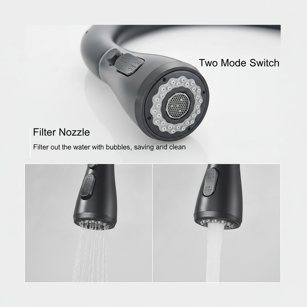 LUXSINK – Modern kitchen faucet with high arc and pull-out spout for elegant kitchens