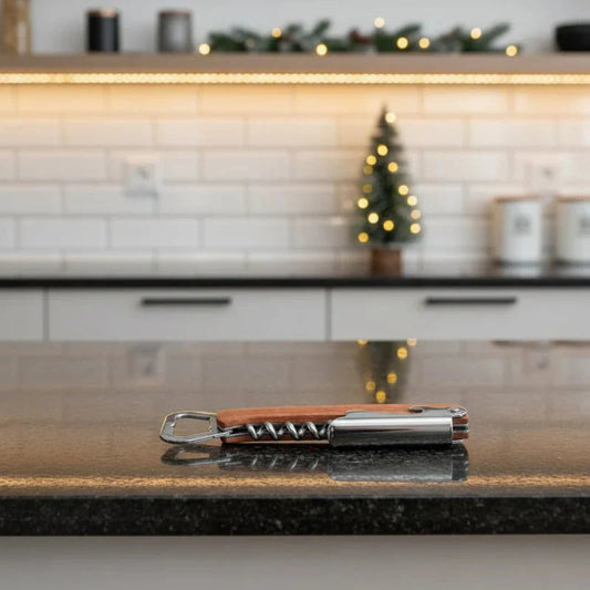 CASKWOOD – Personalized 3-in-1 Bottle Opener made of Wood & Stainless Steel for Wine & Beer