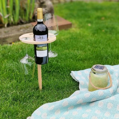 PICKY Wine Table - Portable picnic table for wine & snacks outdoors