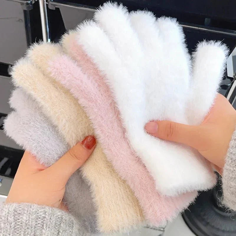 COMFYNIT – Fluffy Winter Gloves for Windproof Warm Comfort