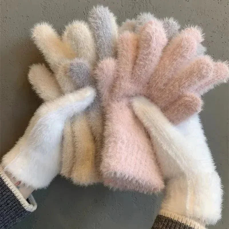 COMFYNIT – Fluffy Winter Gloves for Windproof Warm Comfort