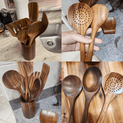 EcoTeak - Sustainable wooden cooking utensil set