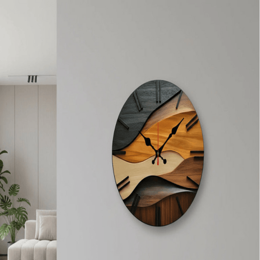 VIKTID ELMWAY – Nordic Silent Wooden Wall Clock for Home and Office