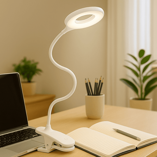 LUMICLIP – USB LED Reading Lamp with Clip, Dimming Function, and Adjustable Neck