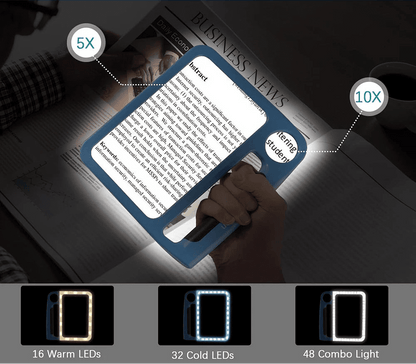 SEHKOMFORT – Rechargeable Handheld Magnifier with 5x and 10x Magnification