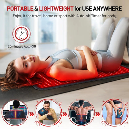 RELAXTHERM – Red Light Therapy Heating Pad for Deep Muscle Relaxation