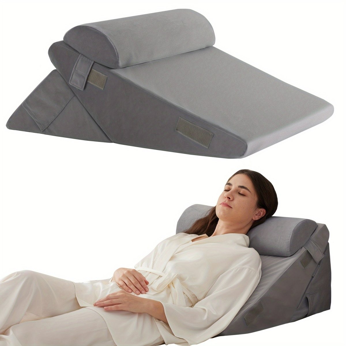 COMFORTRISE – Adjustable Memory Foam Wedge Cushion for Back and Leg Relaxation