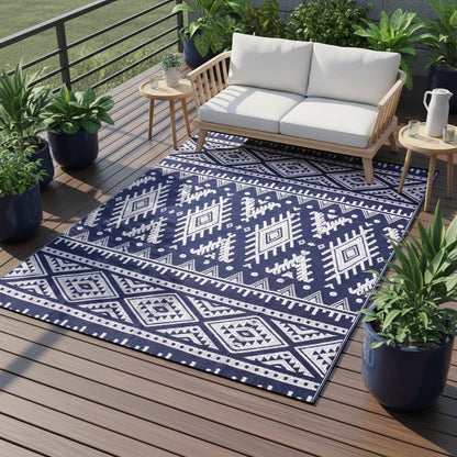 OUTWEAVE – Durable Waterproof Reversible Outdoor Artificial Straw Mat for Terrace & Picnic