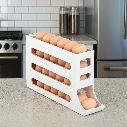 EGGROLLA – Egg storage box with large capacity and roll design for 30 eggs