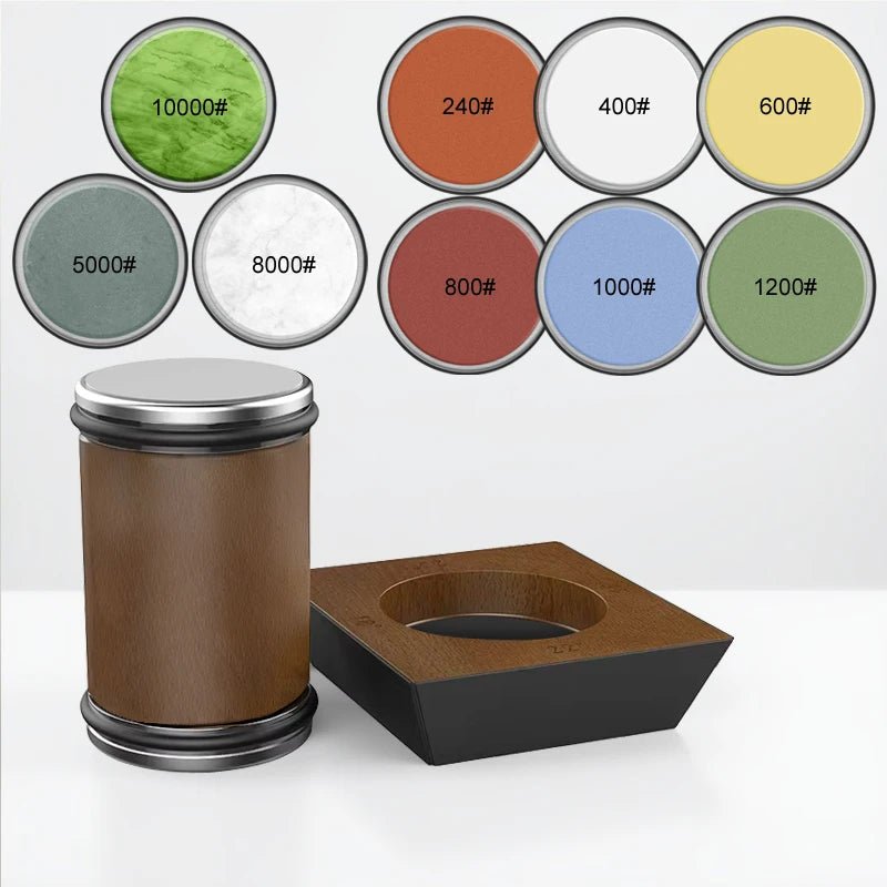 DIASHARP – Rolling Knife Sharpener Set with Diamond Grinder and Wooden Platform