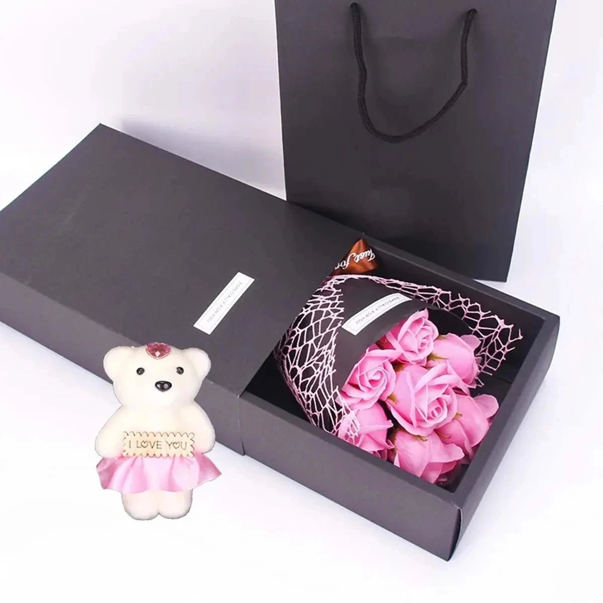 BLOOMSTYLE – Artificial Rose Bouquet with 7 Heads for Modern Home Decoration