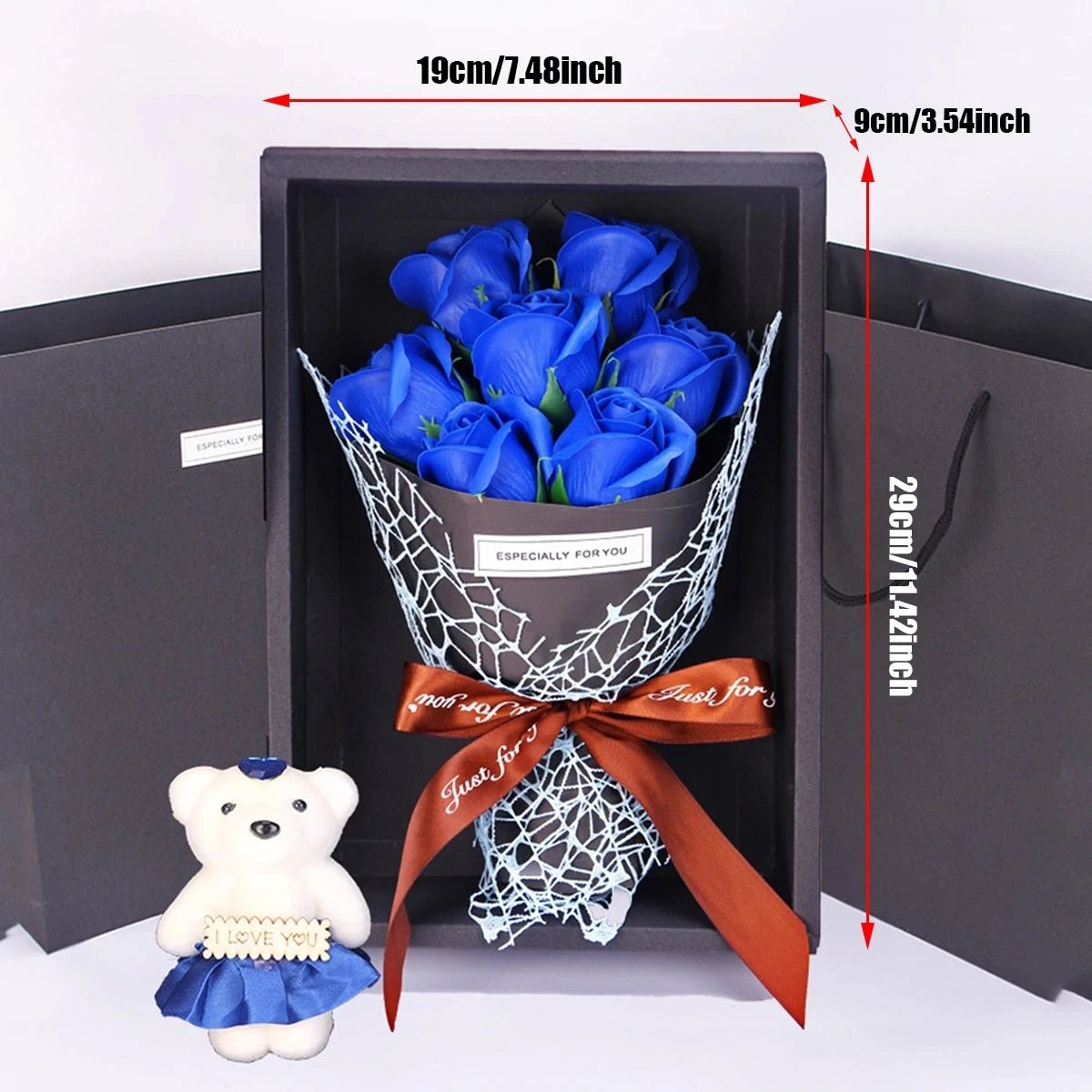 BLOOMSTYLE – Artificial Rose Bouquet with 7 Heads for Modern Home Decoration