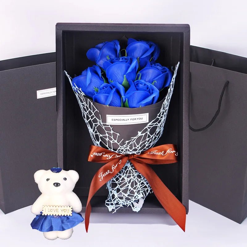 BLOOMSTYLE – Artificial Rose Bouquet with 7 Heads for Modern Home Decoration