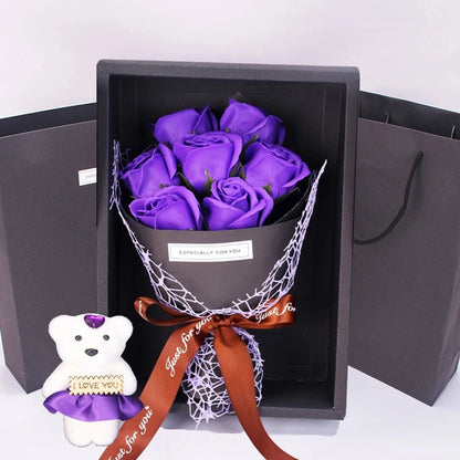 BLOOMSTYLE – Artificial Rose Bouquet with 7 Heads for Modern Home Decoration