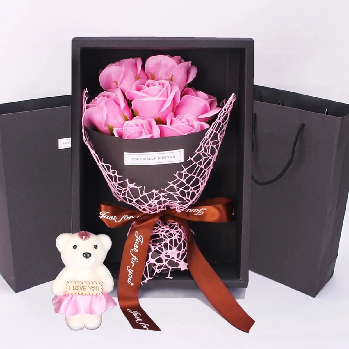 BLOOMSTYLE – Artificial Rose Bouquet with 7 Heads for Modern Home Decoration