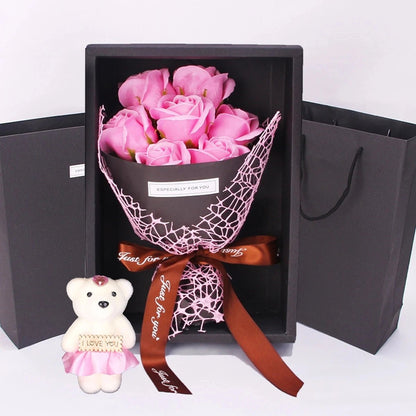 BLOOMSTYLE – Artificial Rose Bouquet with 7 Heads for Modern Home Decoration