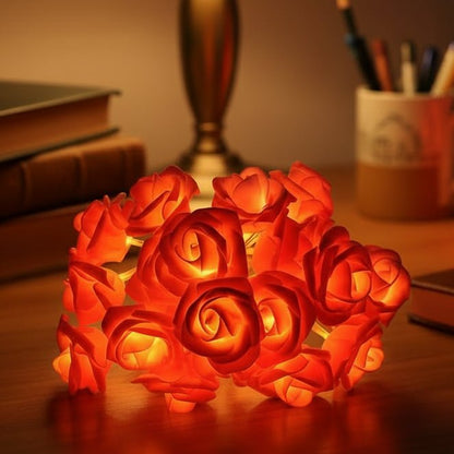 DREAMROSE – Artificial Rose String Lights Battery Operated for Valentine's Day and Gentle Romantic Lighting