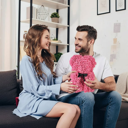 HEARTTED – Artificial Foam Rose Bear for Valentine's Day and Home Style Decoration